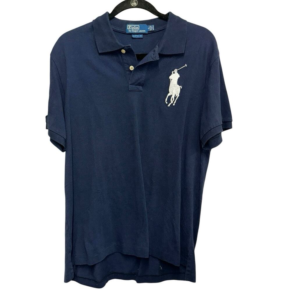 Polo Ralph Lauren Custom Fit‎ Polo Shirt XL Navy Big Pony 3